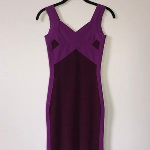 Two Toned Purple Bandage Dress